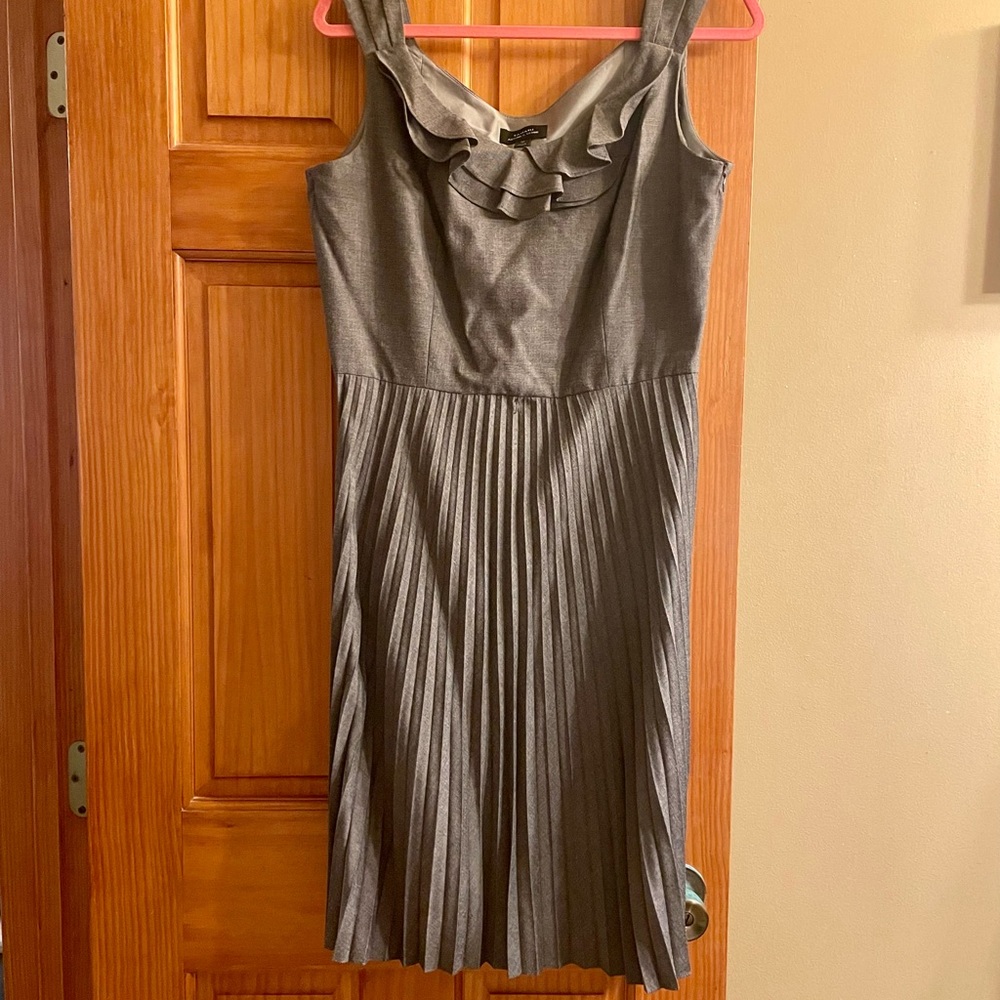 NWOT Tarahi gray pleated dress